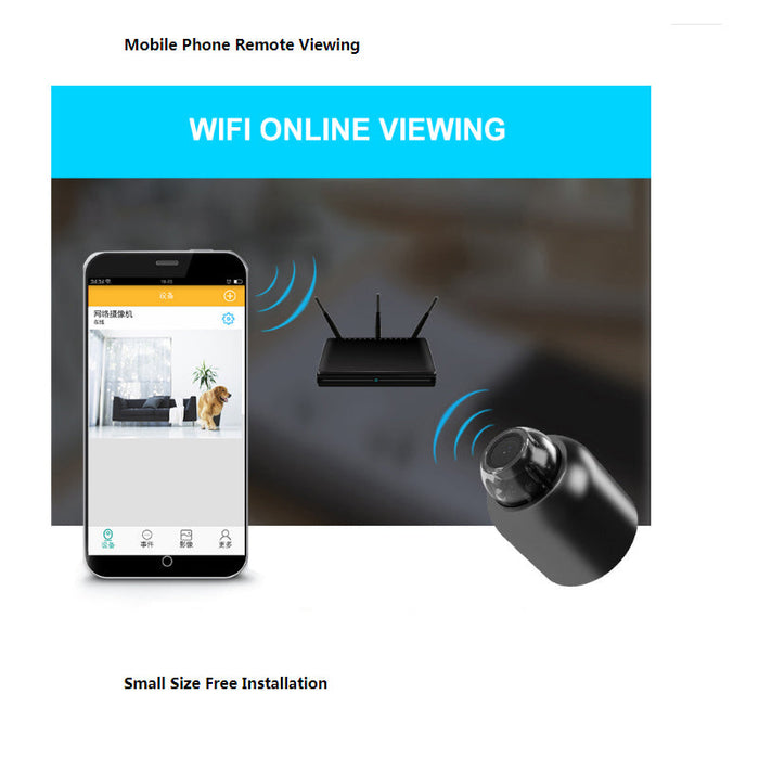 Mini kamera Wi-Fi 1080P — bezprzewodowy monitoring z funkcją noktowizora, wykrywaniem ruchu, nagrywaniem dźwięku w zakresie 160 stopni, zgodna z Google Play — idealna do monitorowania dziecka i kamer IP