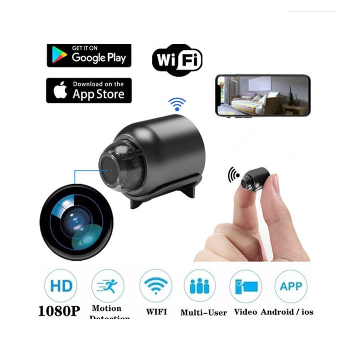 Mini kamera Wi-Fi 1080P — bezprzewodowy monitoring z funkcją noktowizora, wykrywaniem ruchu, nagrywaniem dźwięku w zakresie 160 stopni, zgodna z Google Play — idealna do monitorowania dziecka i kamer IP